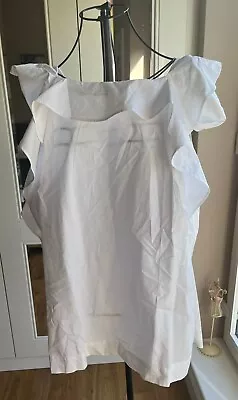 M&S Collection White Linen Dressy Vest Size 22 • £8