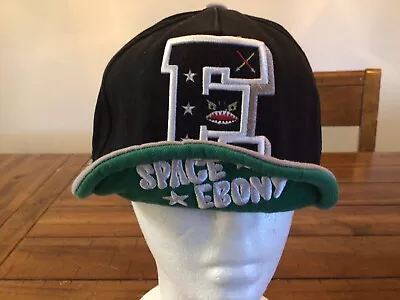 Elstinko Space Ebony Black Snap Back Baseball Cap Hat Size Medium • $17.50