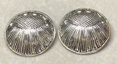 Vintage Whiting And Davis 1  Silver Sunflower Clip On Earrings • $30