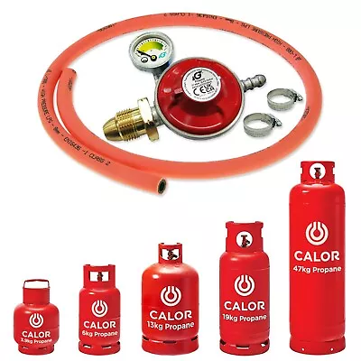 GAS BOTTLE REGULATOR LEVEL INDICATOR 1m ORANGE HOSE POL SCREW IN CALOR PROPANE • £18.95