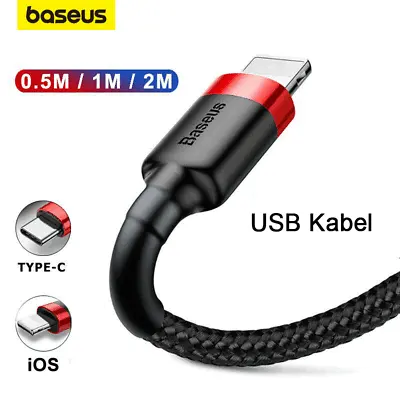 Baseus Type C USB Fast Charger Cable Universal Data Cord Lead For IPhone Samsung • £3.99