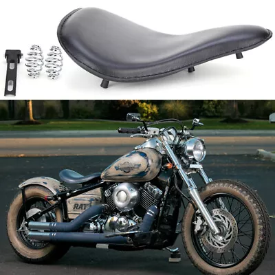 Motorcycle Black Driver's Seat For Harley Bobber Suzuki Boulevard Yamaha V Star • $73.25