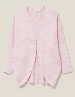 White Stuff Cocoon Cardigan In Mid Pink Cotton/Linen Blend Size: Uk 12 RRP £59 • £24