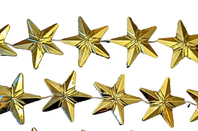 Vintage Unbreakable Gold Star Christmas Tree Garland Decoration Plastic 90s • $7.99