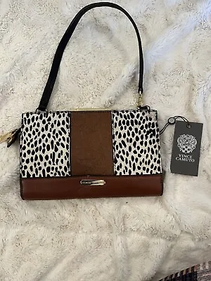 Vince Camuto Clutch Animal Print And Cow Hair And Brown Leather • $29.99