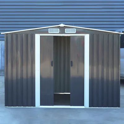 Garden Shed Outdoor Garden House Metal Sheds Warehouse 8FT X 6FT With Free Base • £289.95