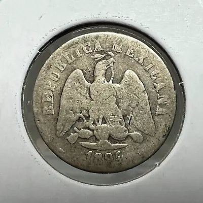1894 CaM  MEXICO SILVER 10 CENTAVOS BETTER COIN • $16.99