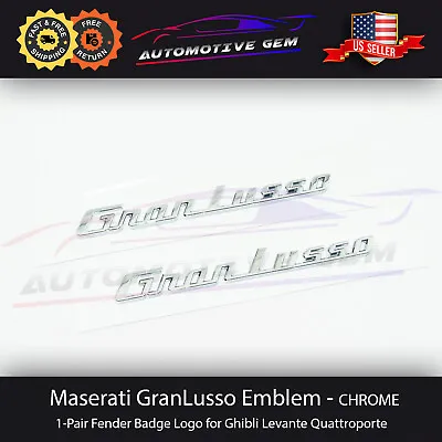 Maserati GranLusso Emblem Chrome Fender Letter Badge Logo OEM Quattroporte • $54.99