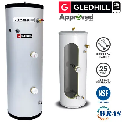 Gledhill ES 170L DIRECT Unvented Hot Water Cylinder Stainless Steel SESINPDR170 • £476.96