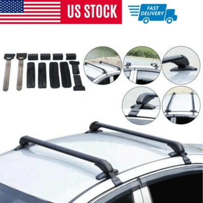 $65.99 • Buy Car Top Roof Rack Cross Bars Aluminum Alloy Aero Lockable Universal New Arrived