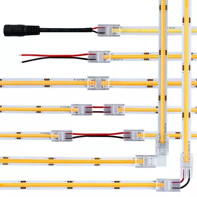 5Pcs 8mm 10mm 2pin Cob Led Strip Connector Extension Wire Terminal Connectors • $2.30