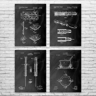 Pharmacy Patent Posters Set Of 4 Pharmacist Gift Medical Art Pharmacy Decor • $42.95