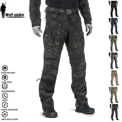 Waterproof Men's Tactical Pants Army Military Cargo Combat Trousers Outdoor Camo • $47.49