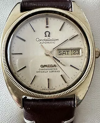 Vintage OMEGA Constel. Cronom.auto Day Date Quick Setting Working Well For Men • $1750