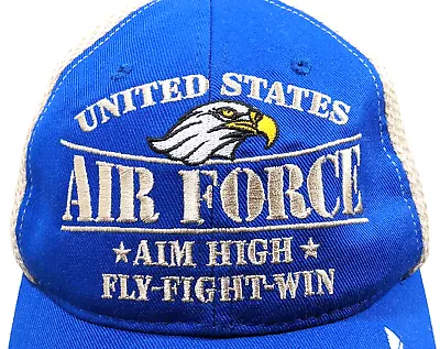 Vintage US Air Force Snapback Cap Aim High Fly-Fight-Win Hat - Made In USA • $14