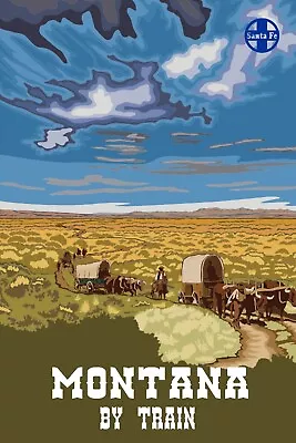 Montana By Train Travel Poster 16x24 Retro  1930 Style Art Artist Peter Nowell • $20.95