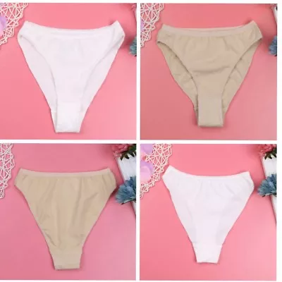 Girls Nude Seamless Ballet Dance Gymnastics High Cut Briefs Underwear Knickers • £5.99