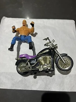 WWE WCW Goldberg With Motor Bike Toy Biz Tested Works Free Post Rare • $55