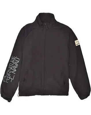 MURPHY & NYE Mens Graphic Bomber Jacket UK 40 Large Black Polyester AA20 • £16.74