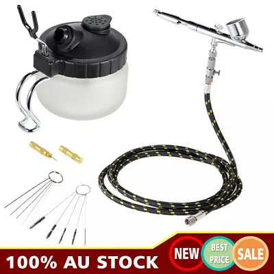 Gravity Feed Airbrush Set With Hose For Art Painting + Airbrush Cleaning Pot AU • $42.99