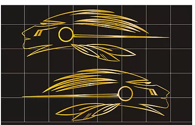 Pinstripe Decal Vinyl Stickers Motorcycle Car Truck Tank Fender Gold Set 2indian • $9.95