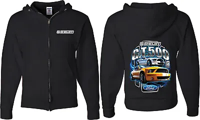 Ford Mustang Full Zip Hoodie Shelby Yellow And White Front And Back • $35.90