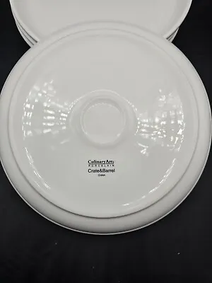 4 Crate & Barrel White Culinary Arts Replacement 10.5” Dinner Plates • $44