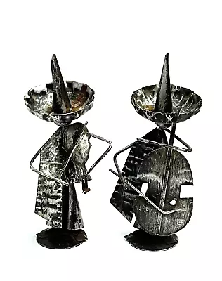 Set Of 2 Vintage Metal Mariachi Band Figurines Crafted In Hong Kong • $25.99