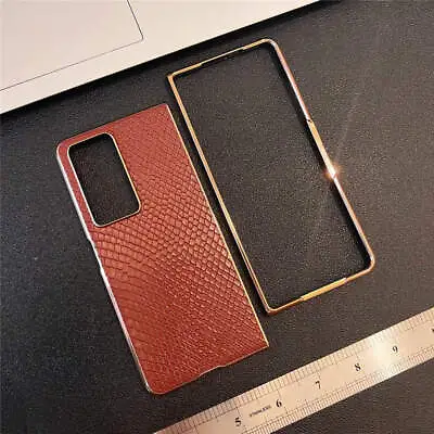 Genuine Cowhide Leather Flip Case For Honor Magic V2 Dragon Scale Business Cover • $37.09