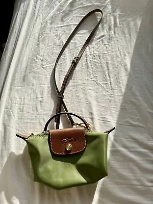 Longchamp Le Pliage Mini Green Bag With Handle And Strap BNWT • £95