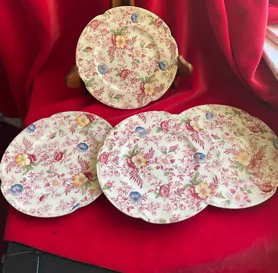 Vintage Johnson Brothers Rose Chintz 6” Derssert Plates Lot Of 4 • $10