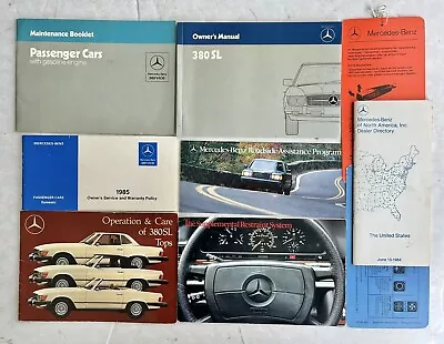 VTG 1985  MERCEDES-BENZ 380SL  OWNER'S MANUAL  SET R 107 W/ ORIGINAL POUCH USA • $249.95