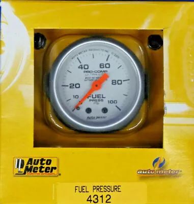 Auto Meter 4312 Ultra Lite Mechanical  Fuel Pressure Gauge 2 1/16  0-100 PSI • $86