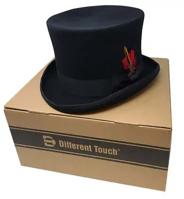 Mad Hatter Gentlemen 6.5  Tall Men's Steampunk Wool Top Hat • $69.99