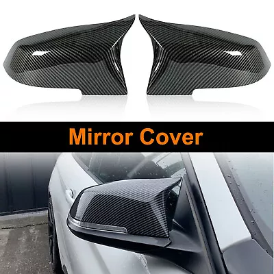 Pair Carbon Fiber Side Mirror Cover Caps For BMW 3 Series F30 F31 320i 328i • $19.89