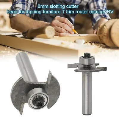 £8.35 • Buy 8mm Shank Slot Cutter Router Bit Carbide Biscuit Wood Milling Cutter Power Tool