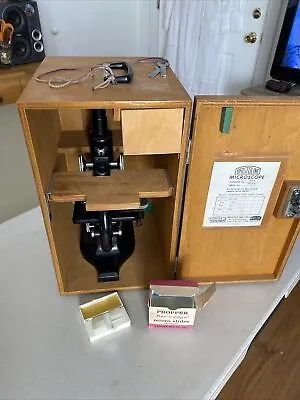 Vintage Spencer Buffalo School  Microscope With Original  Wood Case 192153 /Case • $40