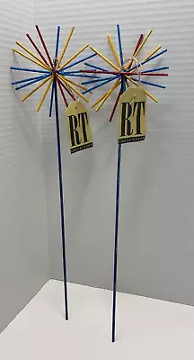 ROUND TOP COLLECTION Red Blue & Yellow 18  Pinwheels Set Of 2-NWT • $15.99