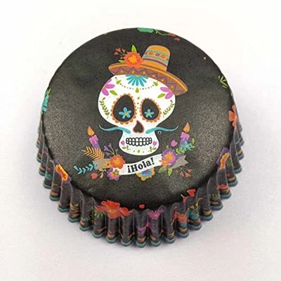 $9.91 • Buy  Halloween Party Cupcake Liners Cases Muffin Paper Baking Cups 100 Cute Skull