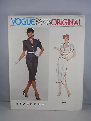 Givenchy VOGUE PARIS ORIGINAL PATTERN 2166 Top & Skirt Size 10 • $10.63