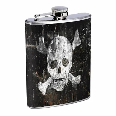 Vintage Pirate Ship D2 Flask 8oz Stainless Steel Hip Drinking Whiskey • $14.95