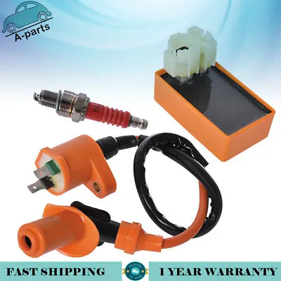 Racing AC CDI Box Ignition Coil Spark Plug For GY6 50cc-150cc ATV Moped Scooters • $10.78