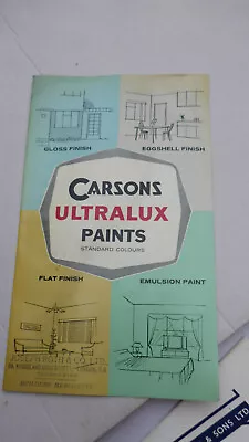 Lot 2 Old Colour Chart Paint Colours Carsons Ultralux Paints • £11.99