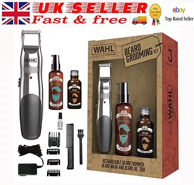 Wahl 9916-803 Cordless Beard Trimmer 30ml Beard Oil & 100ml Beard Wash Gift Set • $46.06