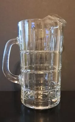 Vintage Anchor Hocking Glass Pitcher With Ice Catcher Tartan Clear 50 Oz • $20