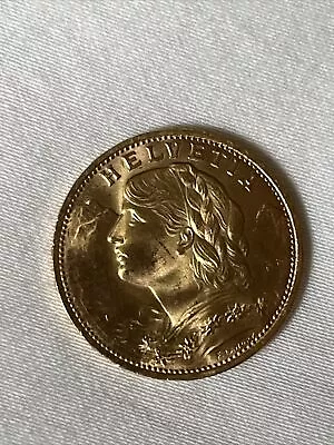 1930 B Swiss Gold 20 Francs (.1867 Oz) - Helvetia - GEM BU B07 • $550