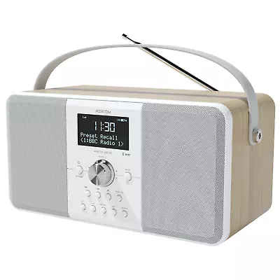 Azatom DAB DAB+ FM Radio Clock Speaker Portable Alarm Bluetooth Multiplex White • £59.95