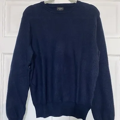 J Crew Mens Small Navy Waffle Knit Sweater Cotton/Silk NWT • $17