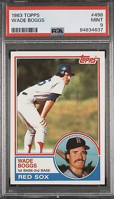 1983 Topps #498 Wade Boggs Rookie RC PSA 9 Mint Boston Red Sox HOF • $109.99