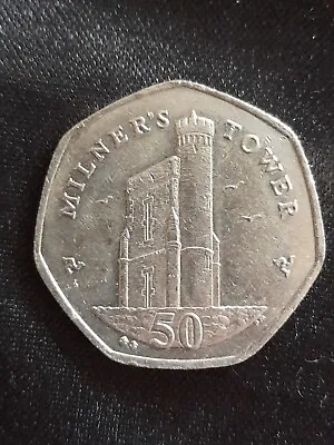 🎬 2014 ISLE OF MAN. MANX MILNERS TOWER 50p Fifty Pence Coin  • £2.99